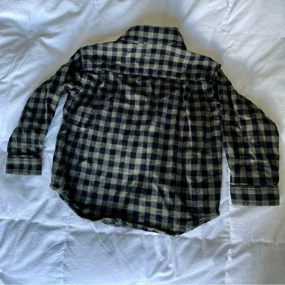 Miles the label black and green gingham baby boy shirt in 18M - Picture 4 of 5